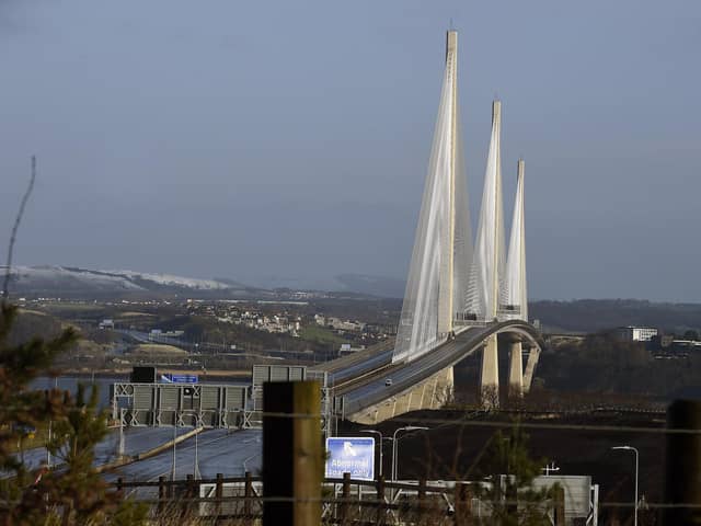 There have been four incidents and three closures involving ice falling from the Queensferry Crossing. Picture: Lisa Ferguson