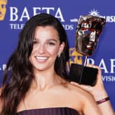 Marisa Abela in the press room after winning the Leading Actress Award for 'Industry' during the 2025 BAFTA Television Awards. Picture: Ian West/PA Wire