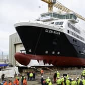 The MV Glen Rosa is launched at the Ferguson Marine shipyard on the lower Clyde (Picture: John Devlin)