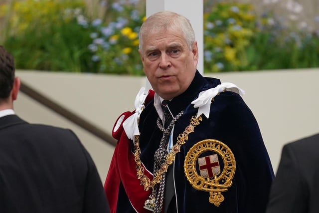 The Duke of York arriving ahead of the coronation ceremony of King Charles III and Queen Camilla at Westminster Abbey