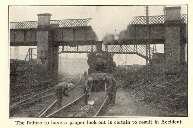 Railway companies started issuing warning booklets to staff from around 1914. Picture: Railway Work, Life & Death project'