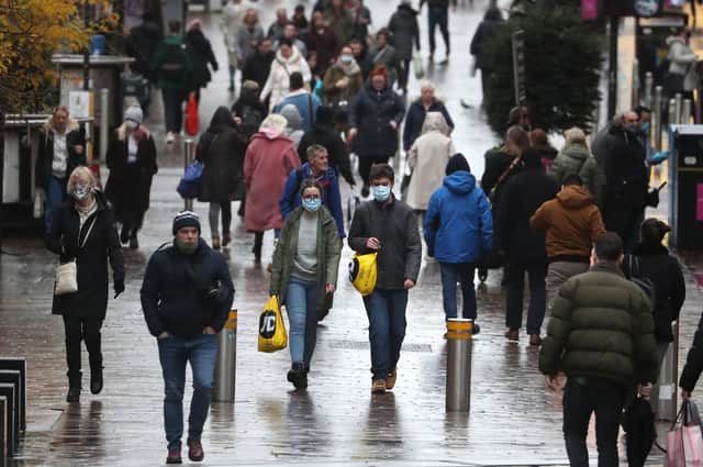 Members of the public on Buchanan Street in Glasgow