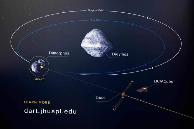 The goal of the Dart mission, which launched in November 2021, was to hit an asteroid with a spacecraft to slightly alter its trajectory. Picture: Jim Warson/AFP via Getty Images