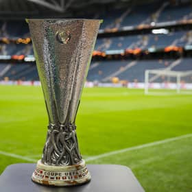 The UEFA Europa League trophy which will be up for grabs in this year's final in Seville on May 18. (Photo by Odd Andersen/AFP via Getty Images)