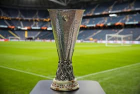 The UEFA Europa League trophy which will be up for grabs in this year's final in Seville on May 18. (Photo by Odd Andersen/AFP via Getty Images)