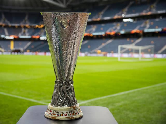 The UEFA Europa League trophy which will be up for grabs in this year's final in Seville on May 18. (Photo by Odd Andersen/AFP via Getty Images)