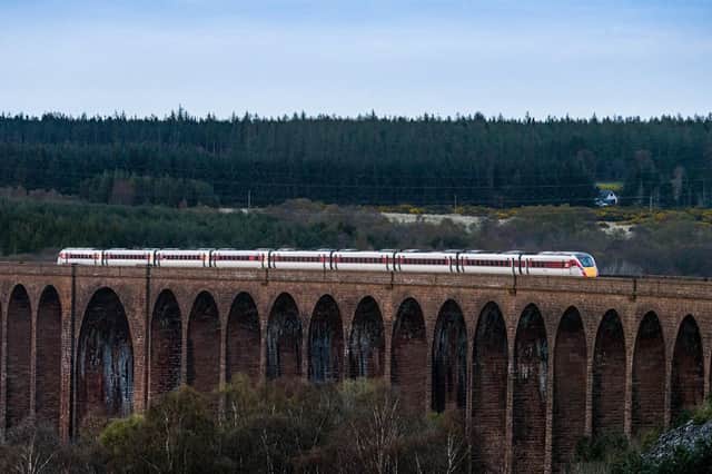 Azuma train crosses the Culloden Viaduct, South of Inverness, Scotland (Photo: LNER).