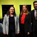 Kate Forbes, Ash Regan and Humza Yousaf at the Cumbernauld hustings (Picture: Andy Buchanan/Getty Images)