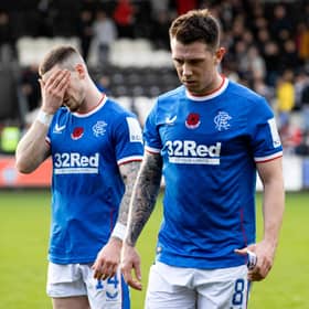Rangers' Ryan Kent and Ryan Jack trudge off dejectedly after the 1-1 draw with St Mirren earlier this month.
