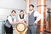 From left: sales ambassador Vitor Guardia, master distiller Ray Clynick Jnr, and GM John Coombes. Picture: contributed.