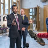 First Minister Humza Yousaf speaks to the media after First Minster's Questions. Picture: Jane Barlow/PA Wire
