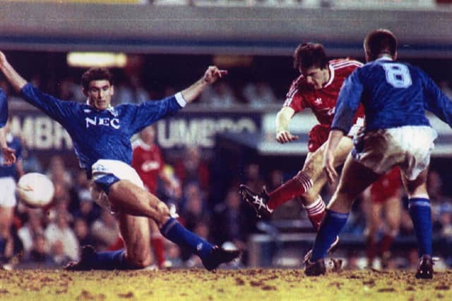 Peter Beardsley scored Liverpool's second goal in the epic 4-4 FA Cup fifth round replay draw against Everton on 20 February 1991 Pic: Ted Blackbrow