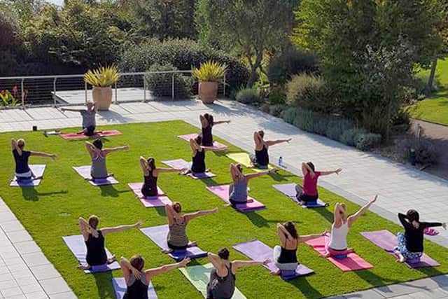 A yoga session at Fermain Valley Hotel. Pic: Visit Guernsey/PA.