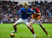 Todd Cantwell tussles with Partick Thistle's Stuart Brannigan during Rangers' Scottish Cup win at Ibrox on Sunday. The new signing turns 25 the day after the Viaplay Cup final against Celtic later this month (Photo by Craig Williamson / SNS Group)