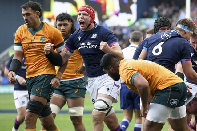 Scotland beat Australia 15-13 at BT Murrayfield last autumn. (Photo by Craig Williamson / SNS Group)