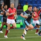 Glasgow Warriors' Duncan Weir runs through for the opening try against Newcastle Falcons. Picture: Ross MacDonald/SNS