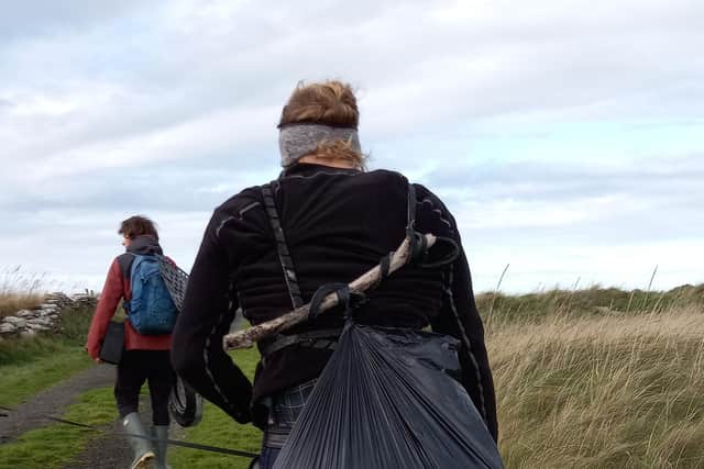 Most of the rubbish found on the shoreline is made up of marine litter, such as old creels, ropes and netting. PIC: Transitions North Ronaldsay.