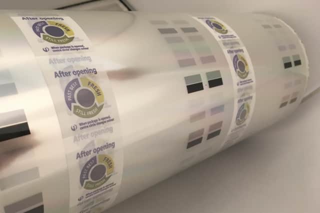 Food packaging manufacturers can print the smart ink into the lid film of the packaging and, once opened, the ink changes colour over time to indicate how long the pack has been opened for.