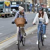 Cycling projects under construction include the South City Way in Glasgow. (Photo by Cycling Scotland)