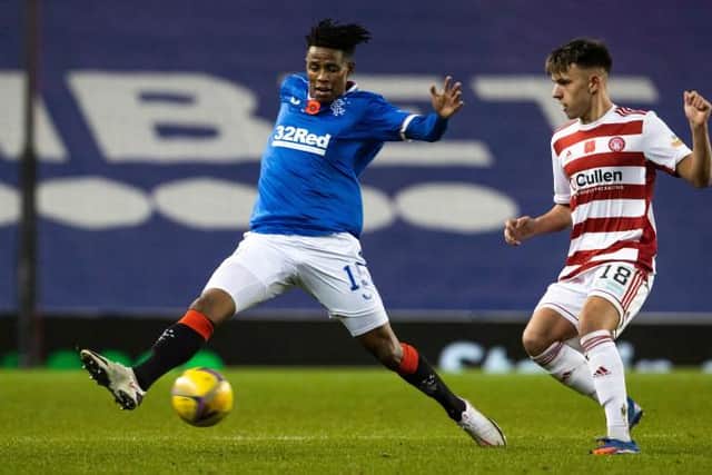 Bongani Zungu earned praise from manager Steven Gerrard after making his debut for Rangers in the 8-0 win over Hamilton Accies at Ibrox on Sunday. (Photo by Alan Harvey / SNS Group)