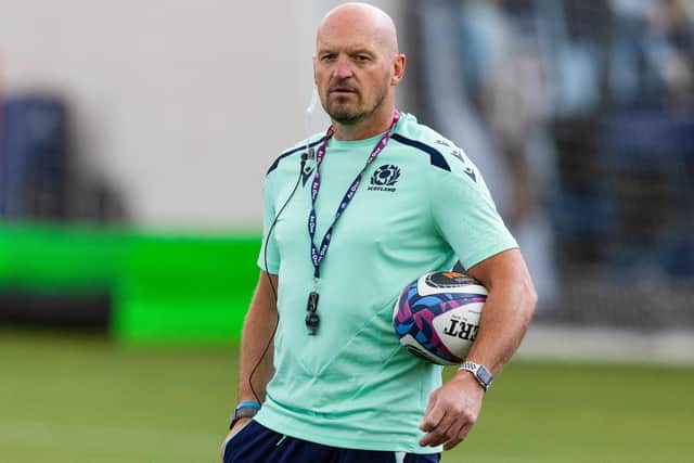 Scotland rugby head coach Gregor Townsend overseeing a training session.