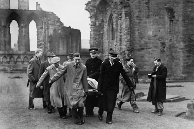 The Stone of Destiny is removed from Abroath Abbey,  after being handed to the Custodian of the Abbey James Wiseheart by Scottish Nationalists