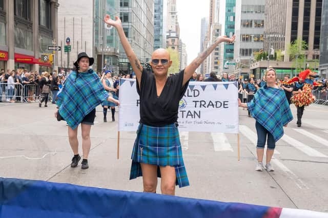 Gail Porter leads the parade. Picture Martin McAdam
