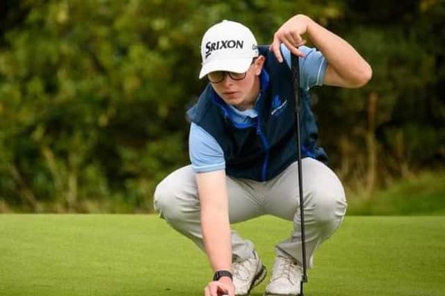 Jack Mann lines up a putt in the Junior Tour Scotland Order of Merit Final on the Jubilee Course at St Andrews: Picture: Junior Tour Scotland