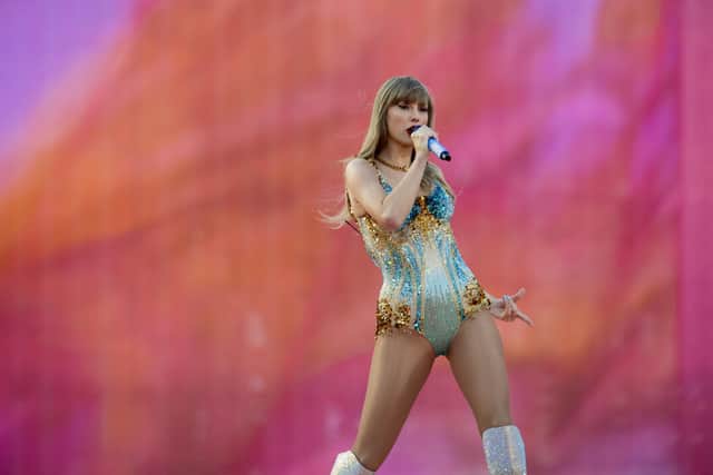 Taylor Swift performs at Murrayfield Stadium on the opening night of the UK leg of her Eras Tour.