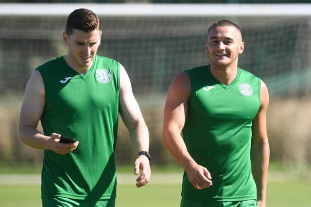 Paul Hanlon, left, and Kyle Magennis are working their way back to full fitness.