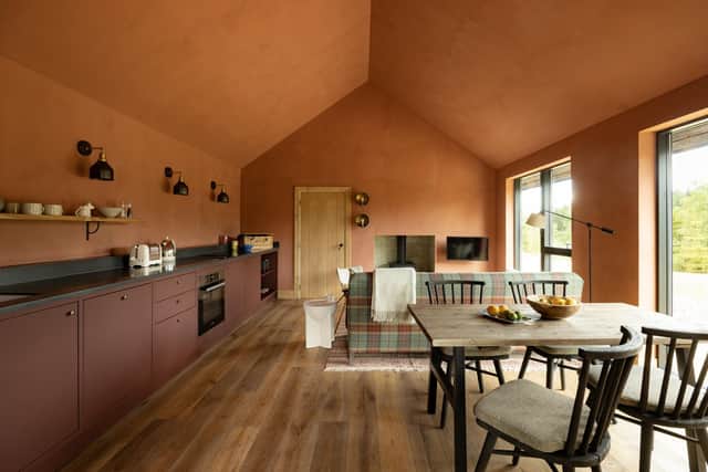Pic: The canbins at Glen Glack have inviting open plan kitchens and living areas with wood burning stoves and a mood of modern heritage. Pic: Alexander Baxter