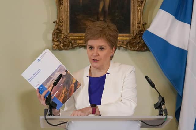 First Minister Nicola Sturgeon speaks at a press conference at Bute House in Edinburgh to launch a second independence paper.