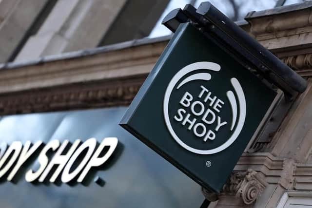 File image of a The Body Shop sign (Photo by DANIEL LEAL/AFP via Getty Images)