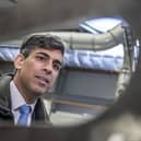 Prime Minister Rishi Sunak during a visit to BAE Systems, Submarines Academy for Skills and Knowledg in Barrow-in-Furness, England. (Photo by Danny Lawson - WPA Pool/Getty Images)