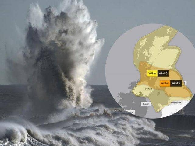 The Met Office has issued an amber warning for bad weather for Scotland as Storm Dudley and Storm Eunice approach.