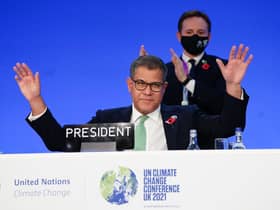 Alok Sharma after speaking at the closing plenary of COP26. Picture: Jane Barlow/PA Wire