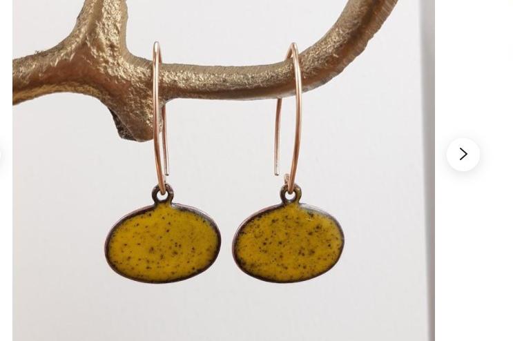Copper enamel and rose gold pebble drop earrings from Mr Cherry Pie which also has a shop in the east end of Kirkcaldy's High Street
https://www.etsy.com/shop/MyCherryPieJewellery
