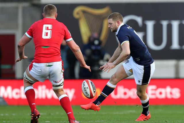 Finn Russell injured his groin in Scotland's Guinness Six Nations win over Wales at Parc y Scarlets in October. Picture: David Rogers/Getty Images