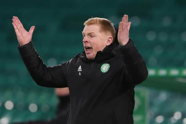 Celtic manager Neil Lennon reacts during the Ladbrokes Scottish Premiership match between Celtic and St. Mirren at Celtic Park on January 30, 2021 in Glasgow, Scotland. (Photo by Ian MacNicol/Getty Images)