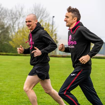 Jonathan Cordiner and Myles Edwards paired up to launch this year’s race. (Pic: Stuart Ross Media).