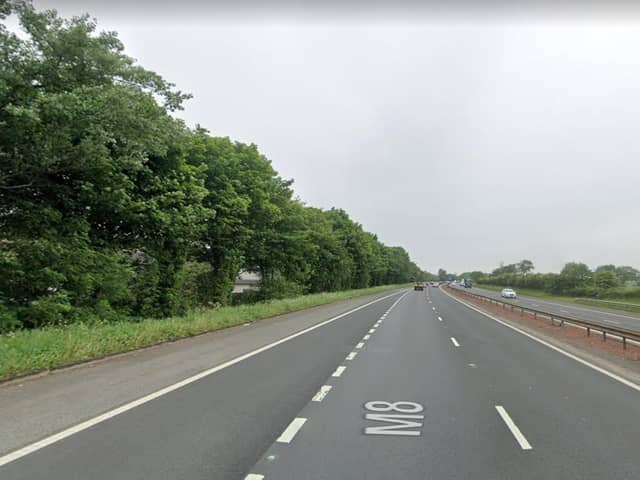 M8 near Whitburn in West Lothian picture: Google Images