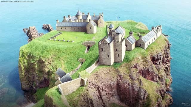 How Dunnottar Castle would have looked around 300 years ago, when it was still an influential seat of power. PIC: Budget Direct.