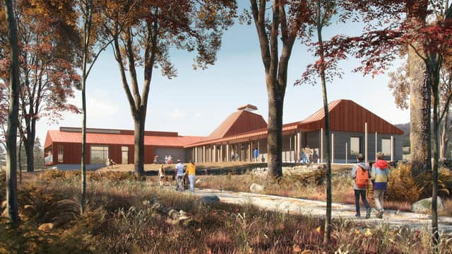 An artist's impression of the visitor centre which Trees for Life hopes will attract more than 50,000 visitors a year. Picture: Trees for Life