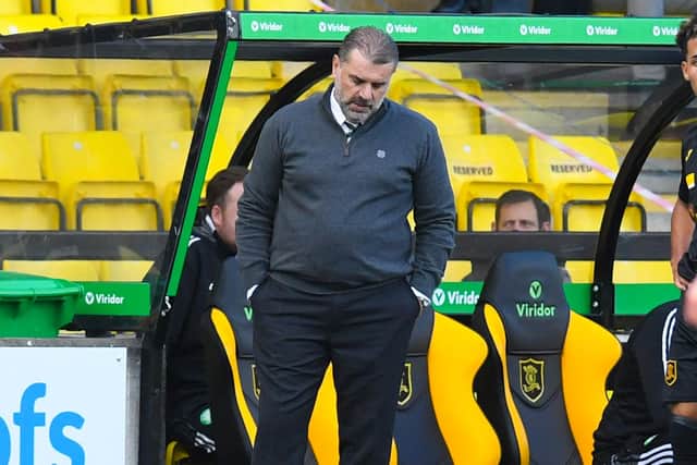 Ange Postecoglou is the only Celtic manager since 1897 to lose his first three away league matches. (Photo by Ross MacDonald / SNS Group)
