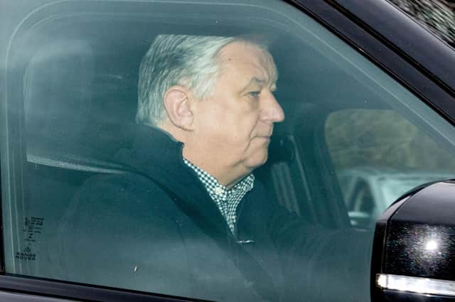 Celtic chief executive Peter Lawwell leaves Lennoxtown after an announcement confirming Neil Lennon had resigned as manager  (Photo by Craig Williamson / SNS Group)