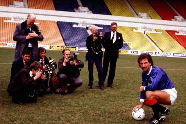 Graeme Souness arrives at Ibrox from former Italian club Sampdoria in 1986