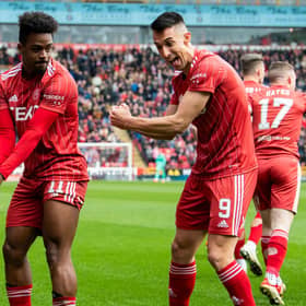 Transfer speculation has surrounded Aberdeen duo Duk and Bojan Miovski. (Photo by Ross Parker / SNS Group)