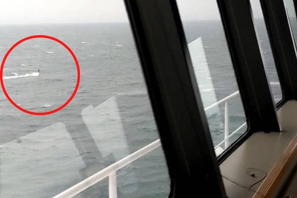 The Marine Accident Investigation Branch (MAIB) report into the incident revealed that the ferry crew only managed to avoid disaster after spotting the submarine’s periscope above the surface of the water.