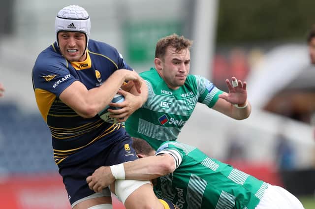 Pierce Phillips in action for former club Worcester Warriors against Newcastle. He will join Edinburgh in the summer.