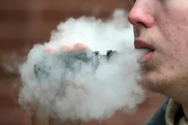 A man vaping, as researchers are searching for volunteers to take part in a new study being launched into the potential health effects of passive vaping. Picture: Nicholas.T.Ansell/PA Wire